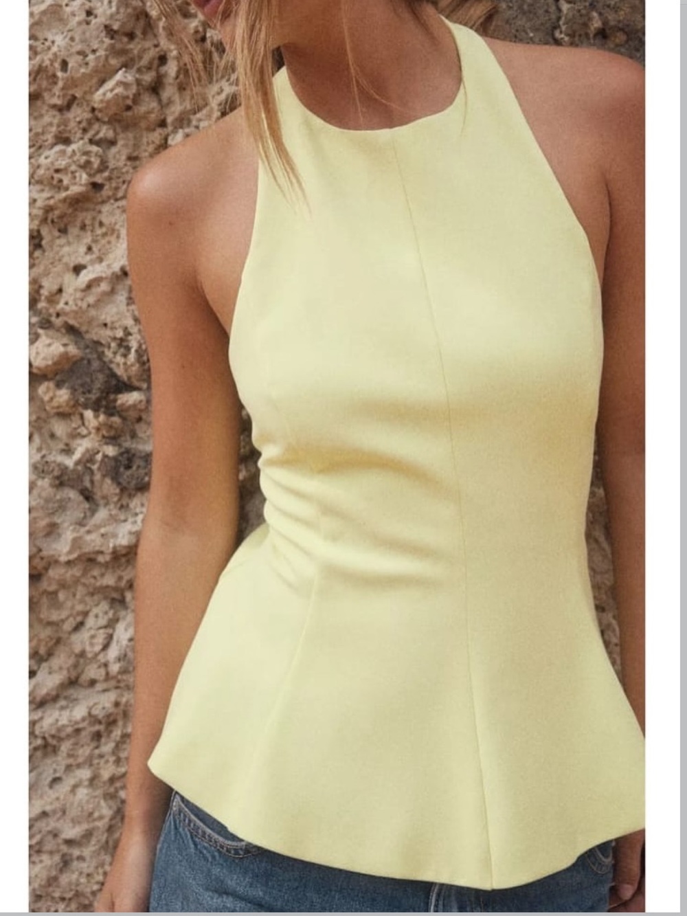 ZARA HALTERNECK PEPLUM TOP